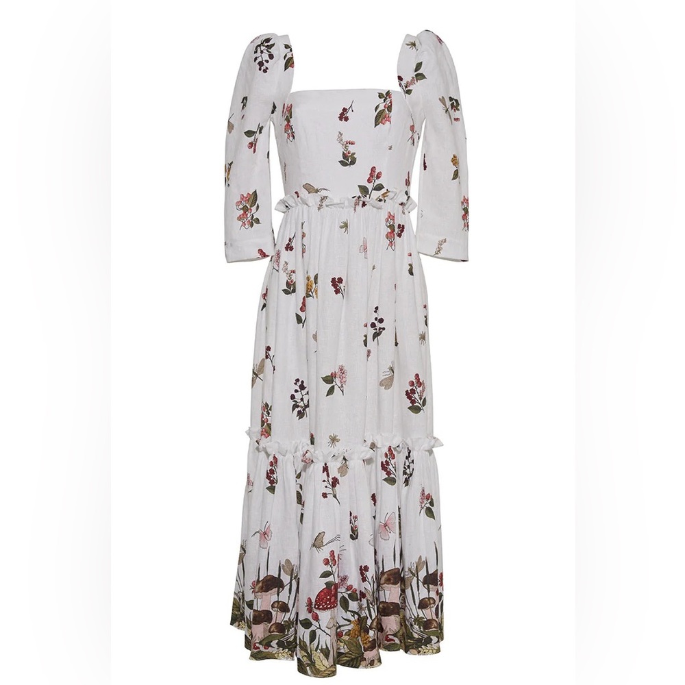 Cara Cara Fairytale Mushroom Border Ivory Bluehill Dress Size 6